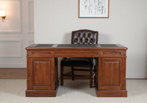 Pillar 160x80 Amber, classic English desk, solid mahogany