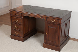 Regent 140x70 Mahonie, klassiek Engels bureau, massief mahoniehout