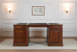 Pillar 180x120 Amber, partner desk, classic English desk, solid mahogany