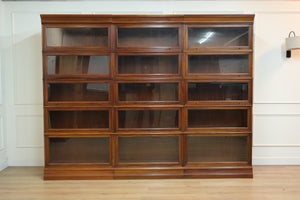 Vintage boekenkasten, 3x globe wernicke stapelkast, mahoniehout, glas