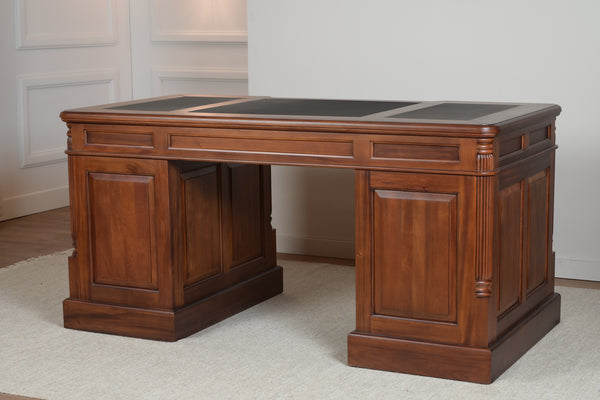 Pillar 160x80 Amber, classic English desk, solid mahogany