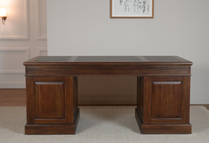 Regent 180x90 Walnoot, klassiek Engels bureau, massief mahoniehout