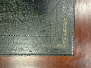 Vintage-Schreibtisch, klassischer englischer Schreibtisch, Mahagoni, grünes Leder, 642