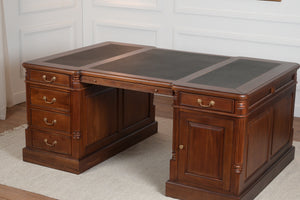 Pillar 180x120 Amber, partner desk, classic English desk, solid mahogany