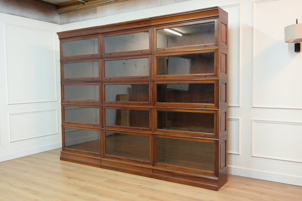 Vintage boekenkasten, 3x globe wernicke stapelkast, mahoniehout, glas