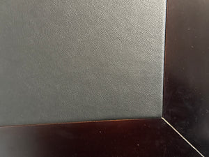 Vintage bureau, donker kers, klassiek Engels bureau, mahoniehout, zwart leer, 706