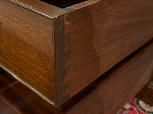 Vintage bureau, antiek, klassiek Engels bureau, eikenhout, bruin leer, 581