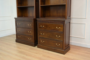 Vintage kasten, klassieke Engelse boekenkast, mahoniehout