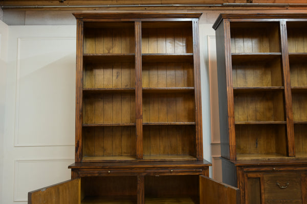 Bibliothèque vintage, bois de pin, 2 parties