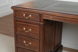 Regent 140x70 Mahonie, klassiek Engels bureau, massief mahoniehout