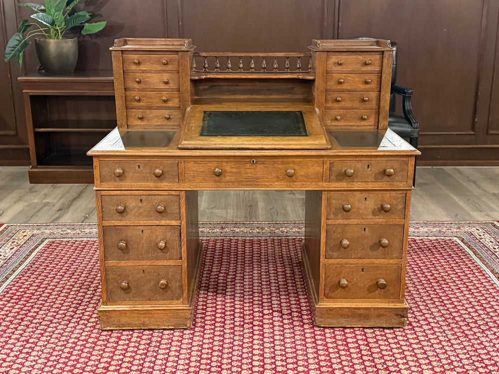 Vintage bureau, antiek Engels bureau, eikenhout, 541