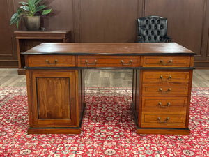 Vintage bureau, klassiek Engels bureau, mahoniehout, 580