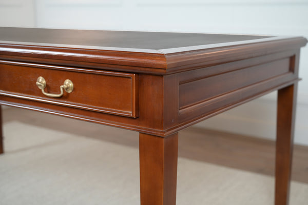 York 185x95 Cedar - klassischer englischer Schreibtisch - Mahagoni - grünes Leder