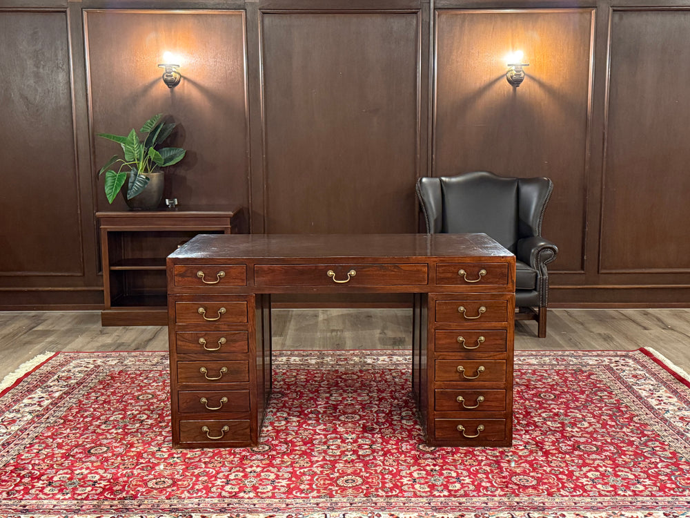 Vintage bureau, klassiek Engels bureau, mahoniehout, 622