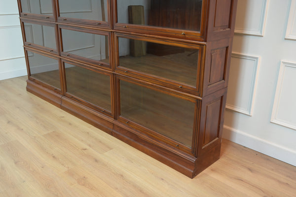 Vintage boekenkasten, 3x globe wernicke stapelkast, mahoniehout, glas