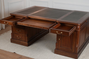 Pillar 180x120 Amber, partner desk, classic English desk, solid mahogany