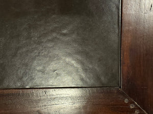 Vintage bureau, klassiek Engels bureau, teakhout, bruin leer, 589