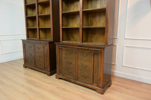 Bibliothèque vintage, bois de pin, 2 parties