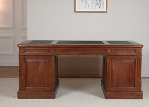 Pilier 180x90 Ambre, bureau anglais classique, acajou massif