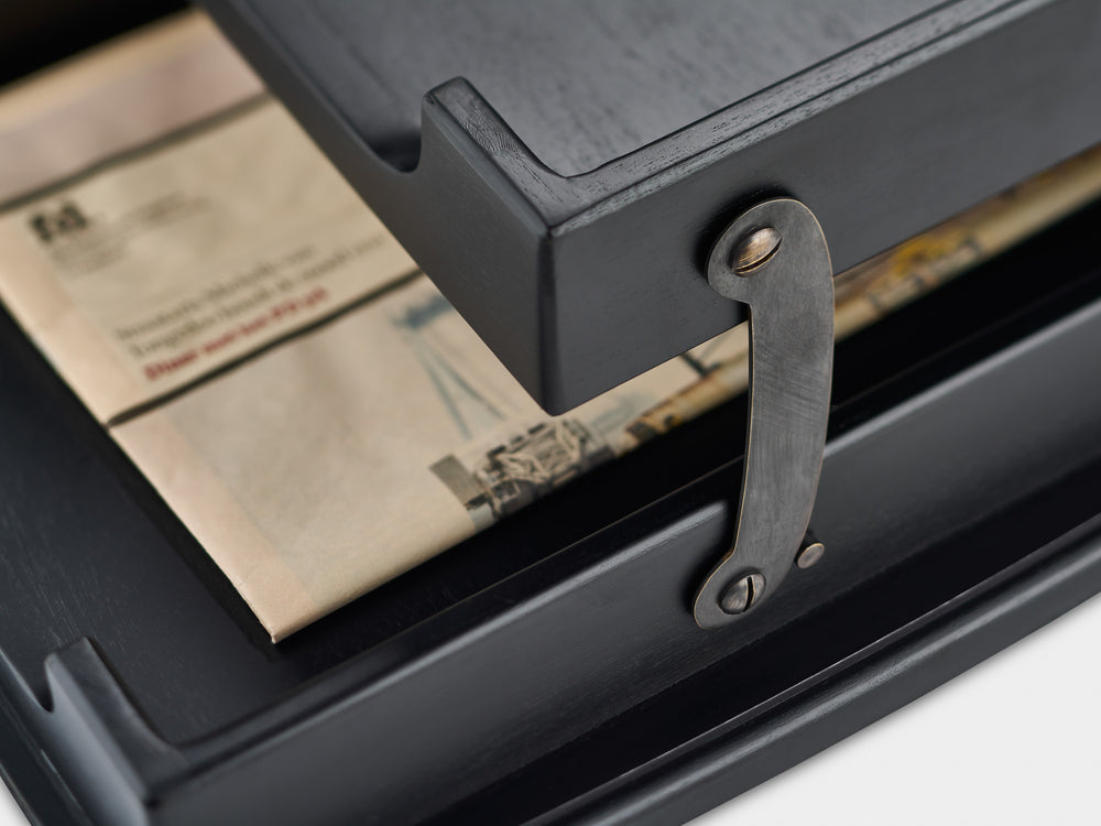Boîte à lettres en bois de mahogany noir