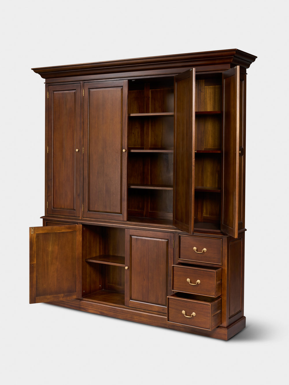 Bibliothèque fermée 220 cm, noyer