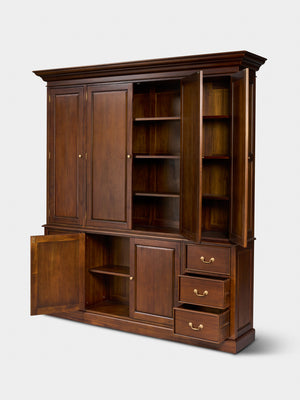 Bibliothèque fermée 220 cm, noyer