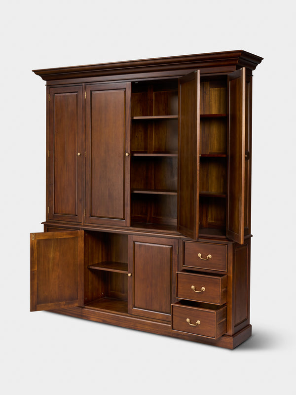 Bibliothèque fermée 220 cm, noyer