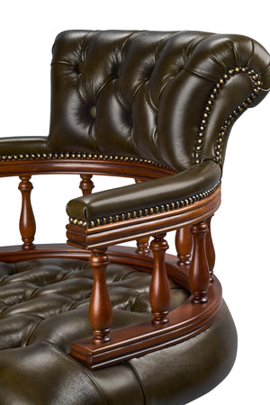 Captain's Chair Olijf groen - Chesterfield