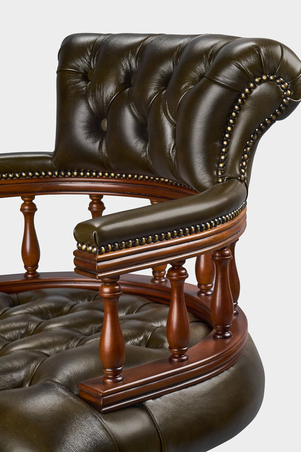 Captain's Chair Olijf groen - Chesterfield