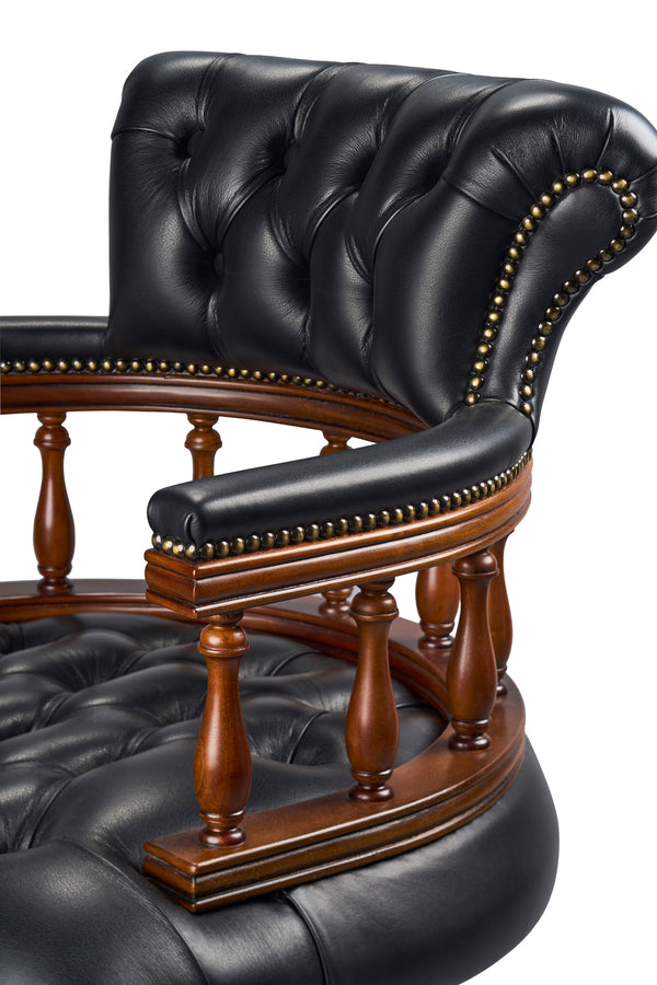 Fauteuil Captain Chair Noir - Chesterfield