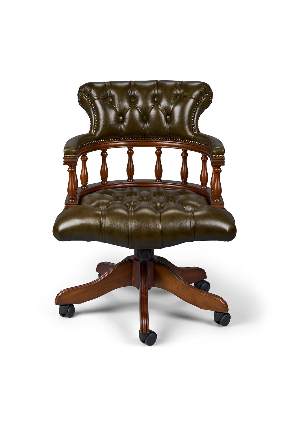 Captain's Chair Olijf groen - Chesterfield