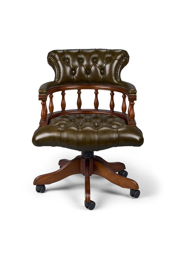 Captain's Chair Olijf groen - Chesterfield