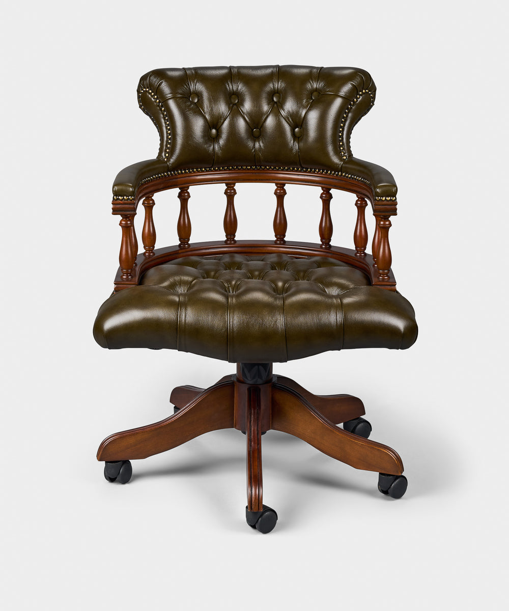 Captain's Chair Olijf groen - Chesterfield