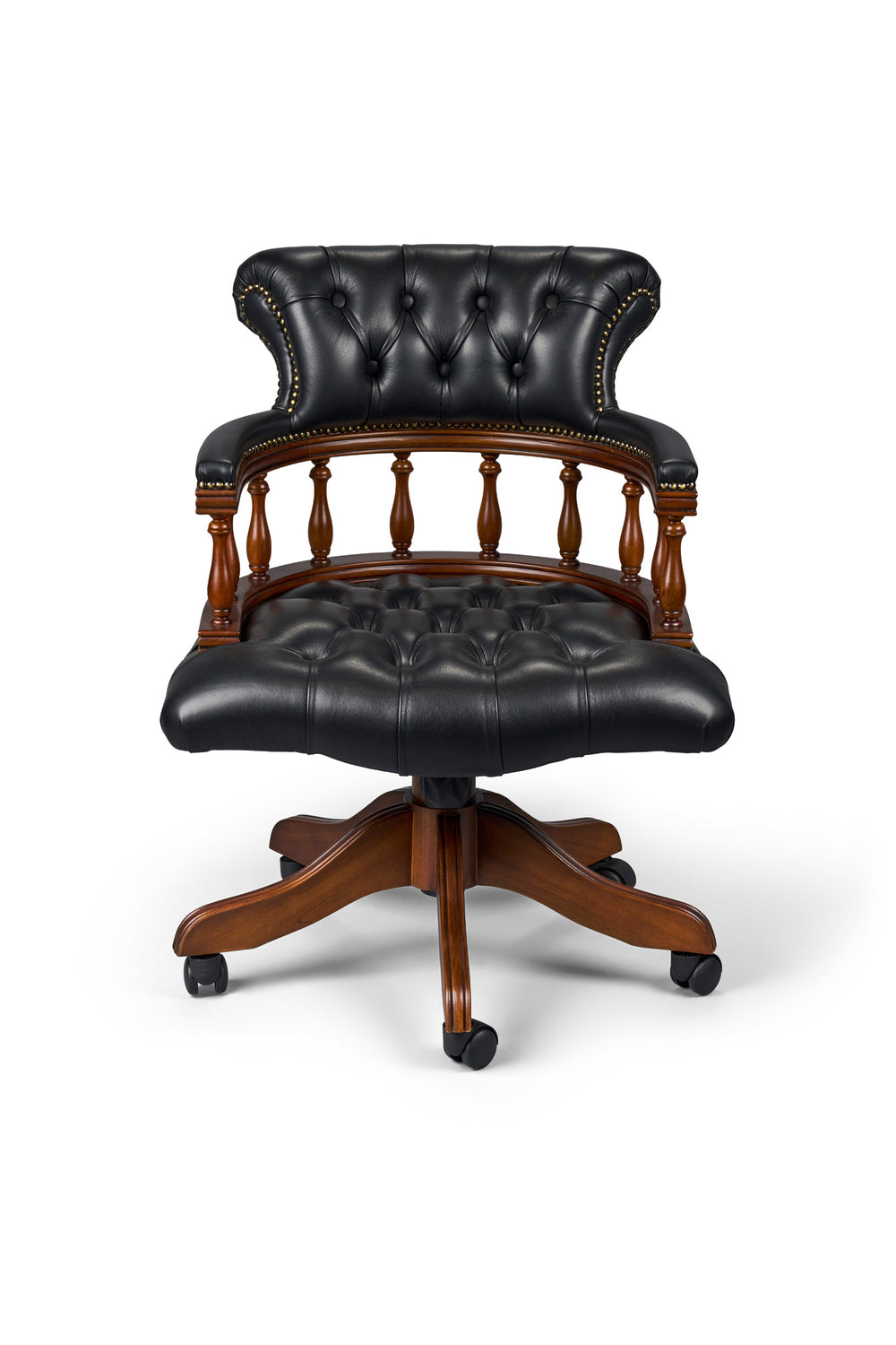 Captain's Chair Zwart - Chesterfield