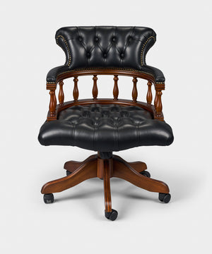 Captain's Chair Zwart - Chesterfield