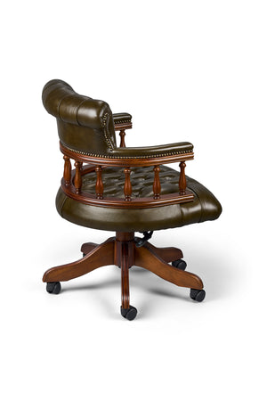 Captain's Chair Olijf groen - Chesterfield