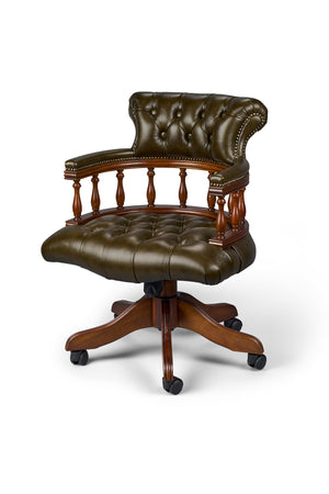 Captain's Chair Olijf groen - Chesterfield