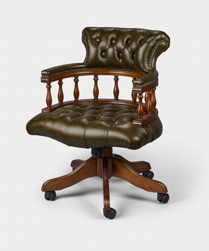 Captain's Chair Olijf groen - Chesterfield