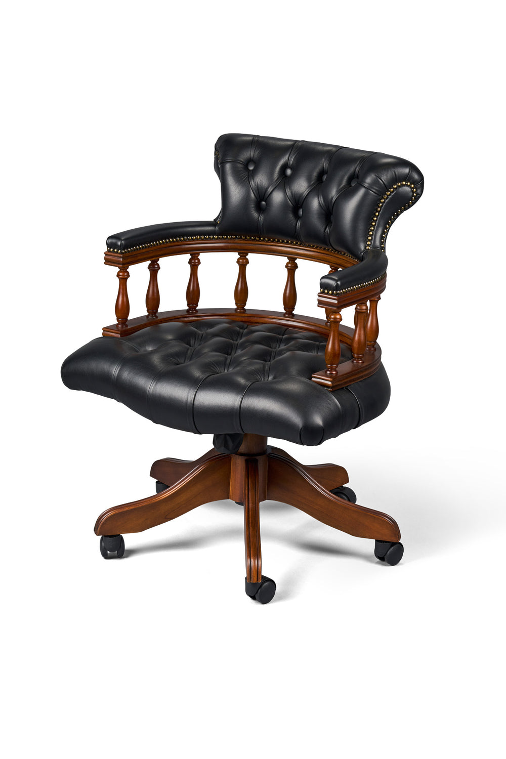 Captain's Chair Zwart - Chesterfield