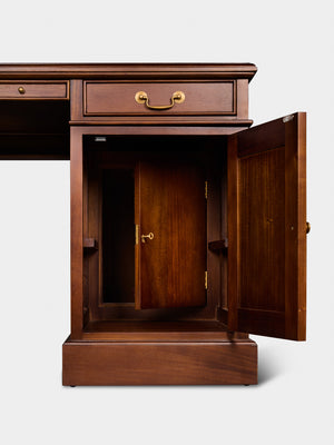 Regent 160x80 Amber, klassiek Engels bureau, massief mahoniehout