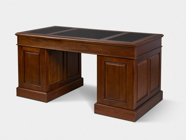 Regent 160x80 Amber, klassiek Engels bureau, massief mahoniehout