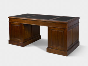 Regent 180x90 Walnoot, klassiek Engels bureau, massief mahoniehout