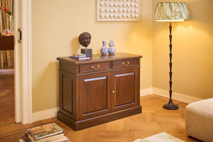 Dressoir smal Walnoot Gouden grepen