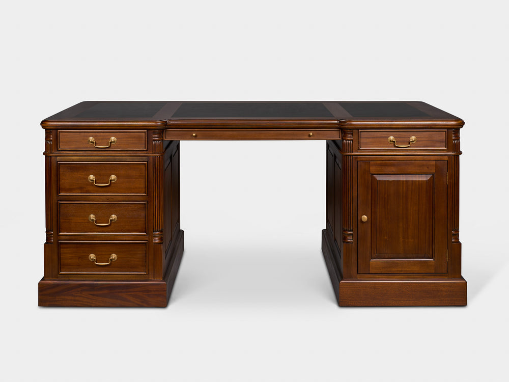 Pillar 180x90 Amber, klassiek Engels bureau, massief mahoniehout