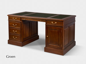 Regent 160x80 Amber, klassiek Engels bureau, massief mahoniehout