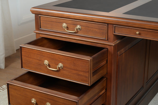 Regent 180x120 Amber, partner desk, classic English desk, solid mahogany