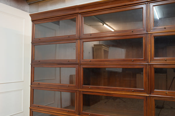 Vintage boekenkasten, 3x globe wernicke stapelkast, mahoniehout, glas