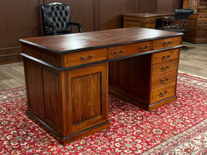 Vintage bureau, klassiek Engels bureau, mahoniehout, 580