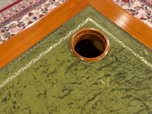 Vintage-Schreibtisch, klassischer englischer Schreibtisch, Mahagoni, grünes Leder, 651