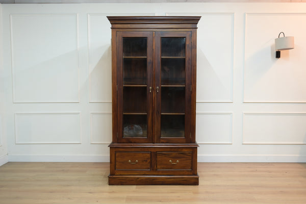 Vintage kast, buffetkast, mahoniehout, deuren met glas